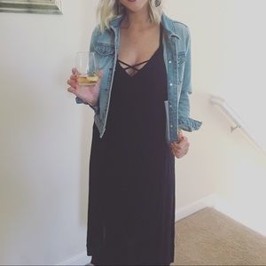 Black Strappy dress mid length